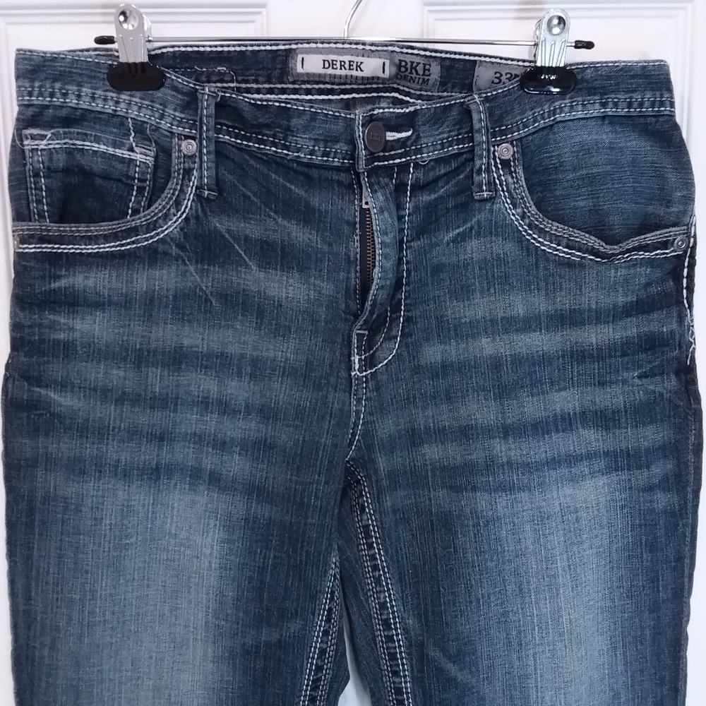 Men's BKE Derick Jeans 33R by Approx. 30 Leg Blue Pre-Owned